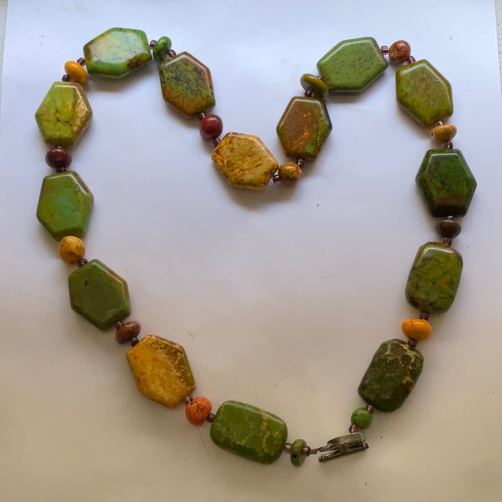 🔴Red Creek Jasper Multi-colored Necklace, Handcrafted